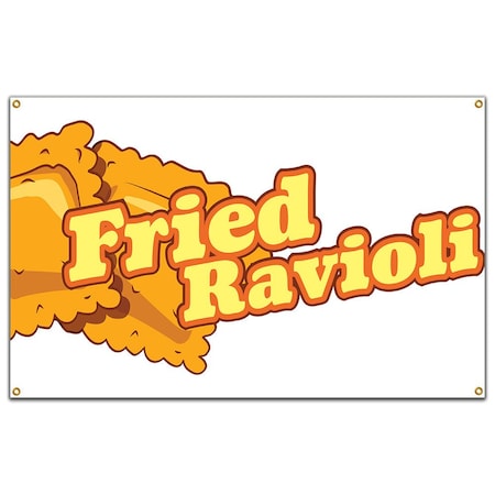 Signmission Fried Ravioli Banner Concession Stand Food Truck Single Sided B-60 Fried Ravioli19
